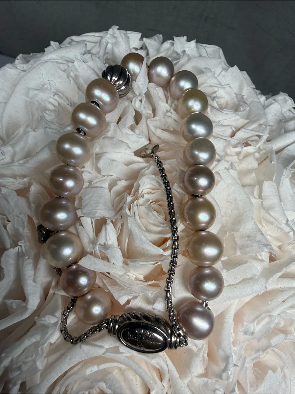 Vintage David Yurman Spiritual Pearl Bead Pull Bracelet - Picture 9 of 10